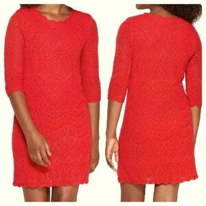 Cat & Jack Girls' 3/4 Sleeve Shine Crochet Sweater Dress ❤️